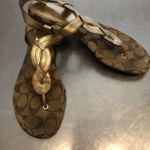 Coach Gold Sz 9.5 Sandals